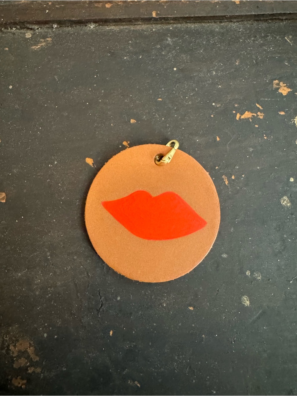 Clare V. Monogram Disc Handpainted Lips - Women bag Accessory